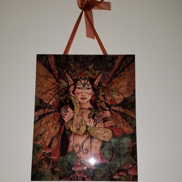 none Other - Lovely mushroom fairy wall hanging